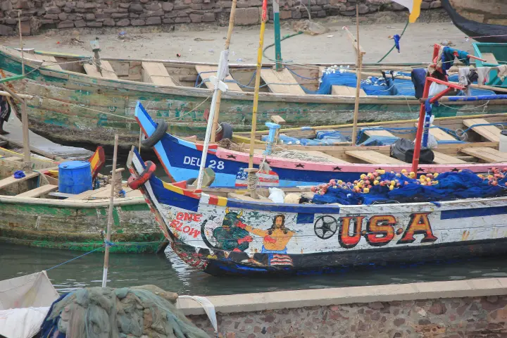 Fishing canoes at Elmina